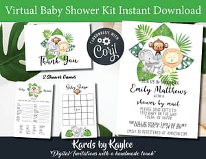 Virtual Baby Shower kit includes everything you need including a step by step guide