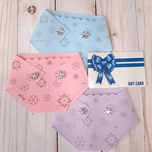 snowflake gift card holder winter baby shower game prize