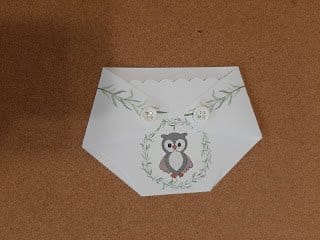 Diaper Shaped Woodland Owl Gift Card Holder for Baby Shower Game Prizes