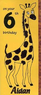Boys and girls would love this giraffe birthday card