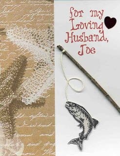 This fishing anniversary  card can be personalized with your husbands first name.
