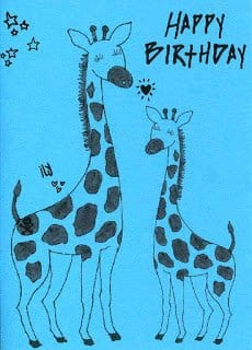 two cute giraffes to represent a big sister and a little sister. birthday card