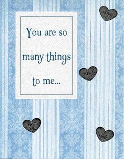 Romantic Husband Anniversary Card listing the many special things your husband is to you. .