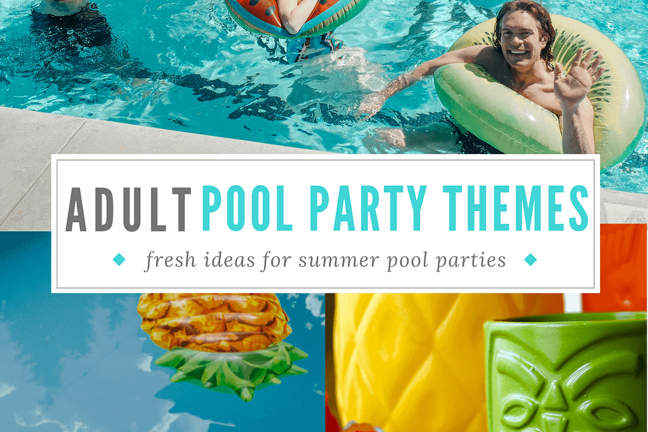 adults in a pool having a fun pool party