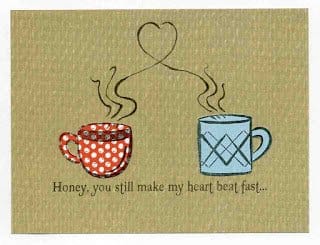 You'll get the jitters after reading this funny coffee inspired anniversary card for a husband or wife