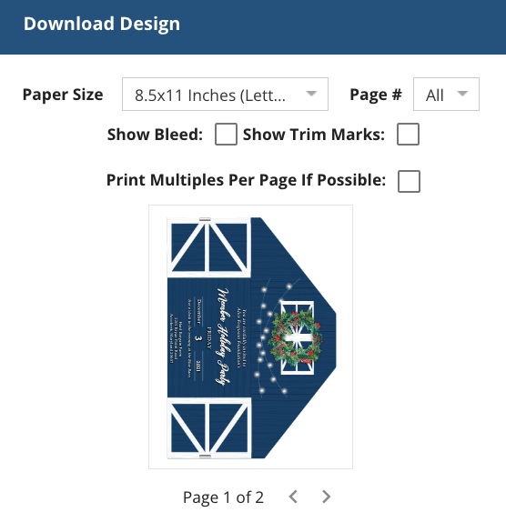 download screen for a blue barn invitation